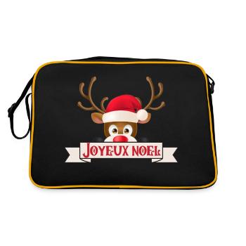 Joyeux noël Cerf comique - Sac Retro - noir/or - Dos