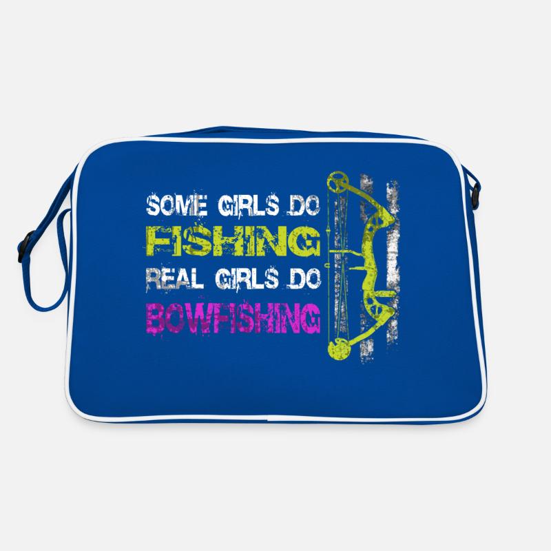 Manche Mädchen gehen fischn, echte Mädchen gehen Retro Tasche