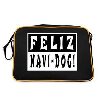 gift awkward birthday present comic statement - Retro Tasche - Schwarz/Gold - Hinten