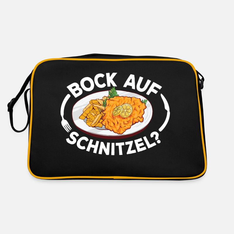 Bock auf Schnitzel mit Pommes Retro Tasche