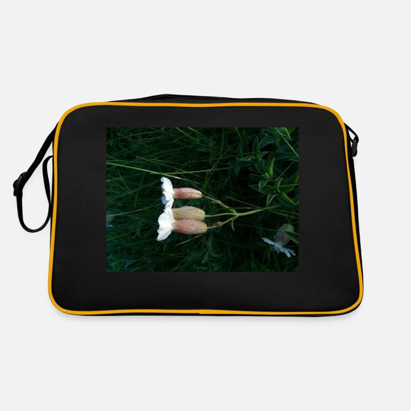 Fleur couchée par le vent - Sac Retro - noir/or