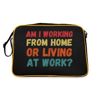 Am i working from home or living at work funny - Retro Bag - black/gold - Back
