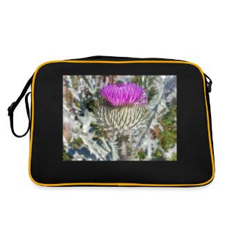 Scotch cotton thistle also woolly thistle - Retro Bag - black/gold - Back