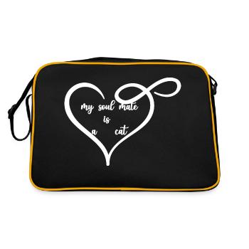 my soul mate is a cat - Retro Bag - black/gold - Back