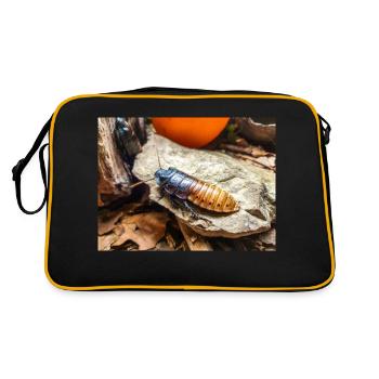 Madagaskar Kakerlake Madagaskar-Fauchschabe - Retro Tasche - Schwarz/Gold - Hinten