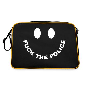 Fuck The Police - Retro Tasche - Schwarz/Gold - Hinten