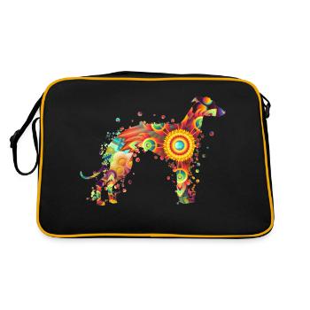 Greyhound Windhund Windspiel Rassehund Hundehalter - Retro Tasche - Schwarz/Gold - Hinten