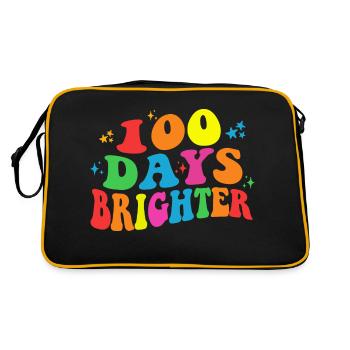 100 jours plus lumineux - Cadeau du 100e jour d’école - Sac Retro - noir/or - Dos