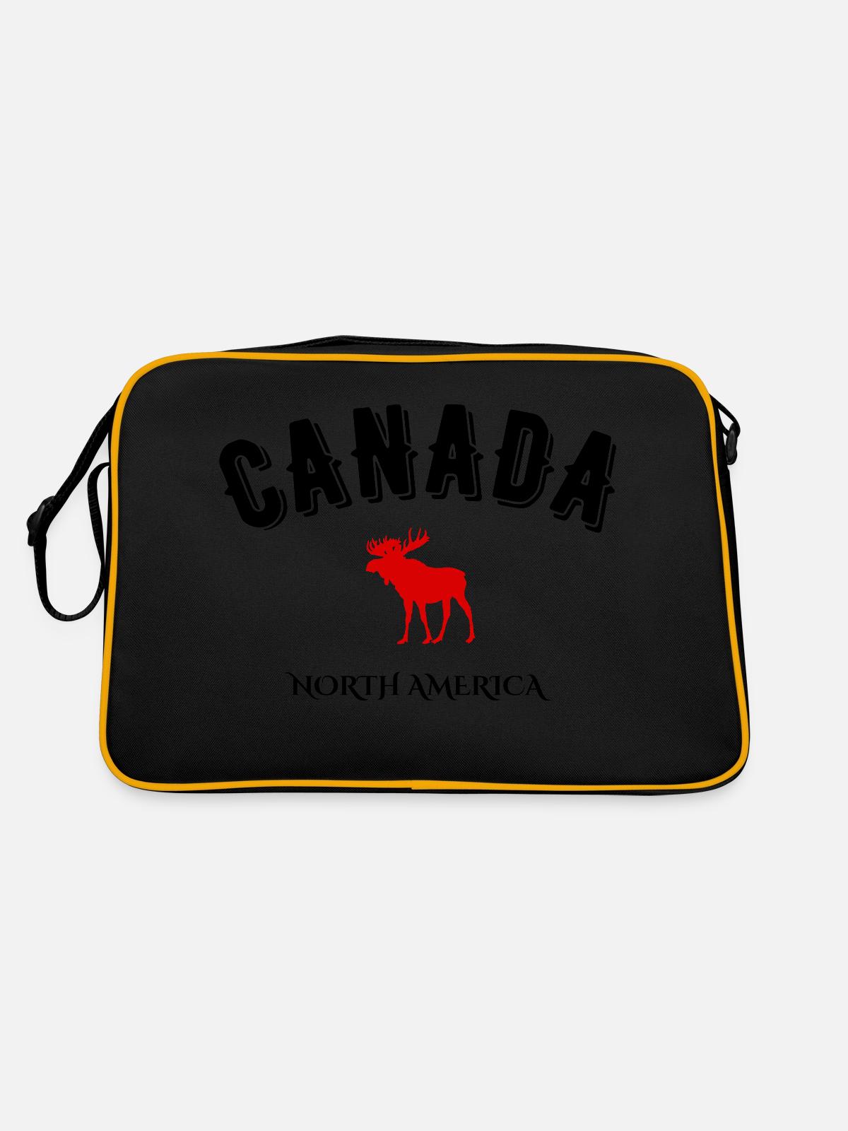 Canada north america - Retro Bag - black/gold - Back