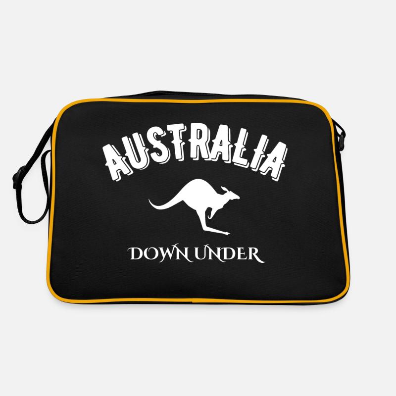 Australien Down Under - Retro Tasche - Schwarz/Gold