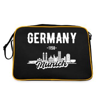 Munich Allemagne Skyline Cadeau - Sac Retro - noir/or - Dos