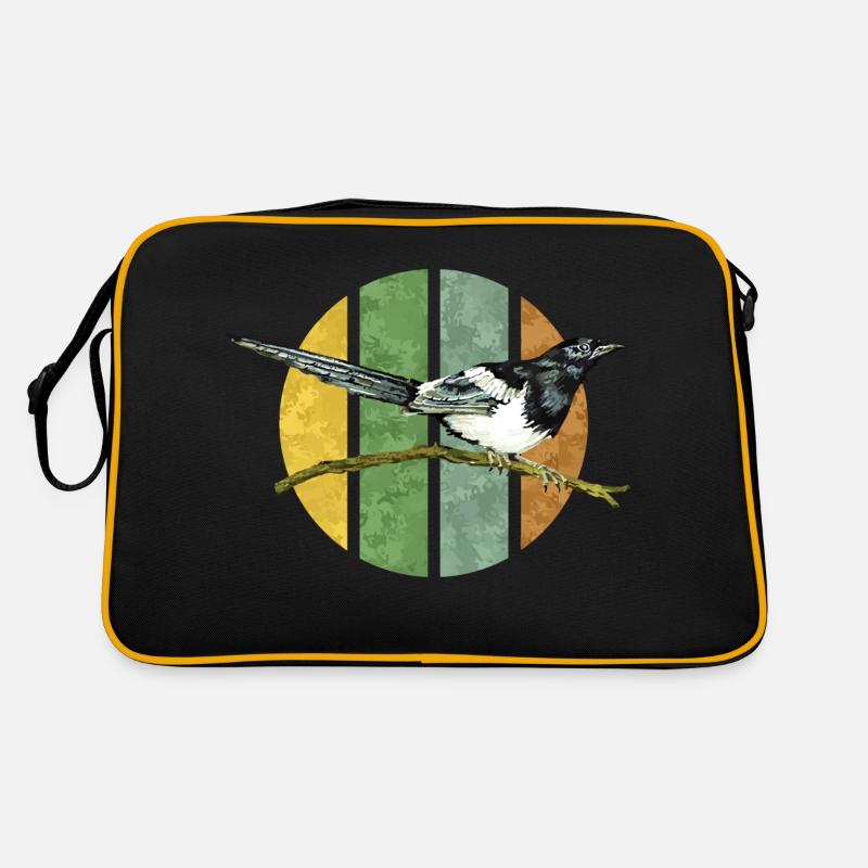 Oiseau - Sac Retro - noir/or