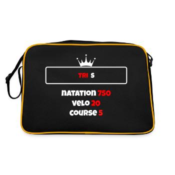 T shirt triathlon Distance S Noir - Sac Retro - noir/or - Dos