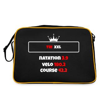 T shirt triathlon Distance XXL - Sac Retro - noir/or - Dos