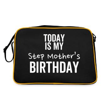 Heute ist der Geburtstag meiner Stiefmutter - Retro Tasche - Schwarz/Gold - Hinten