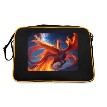 blue red sky with a creature generated ai - Retro Bag - black/gold - Back