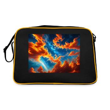 blue red sky with a creature generated ai - Retro Bag - black/gold - Back