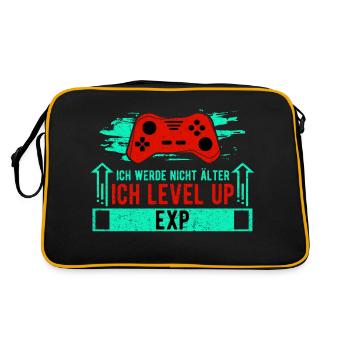 ICH WERDE NICHT ÄLTER, ICH LEVEL UP - Retro Tasche - Schwarz/Gold - Hinten