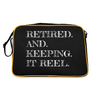 sea fun gift funny fishing funny quote happy - Retro Tasche - Schwarz/Gold - Hinten
