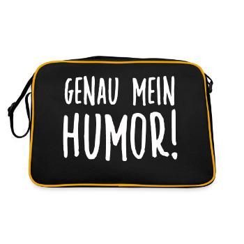Genau mein Humor - Retro Tasche - Schwarz/Gold - Hinten