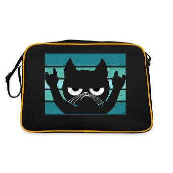 ANGRY Heavy Metal Cat - Retro Bag - black/gold - Back