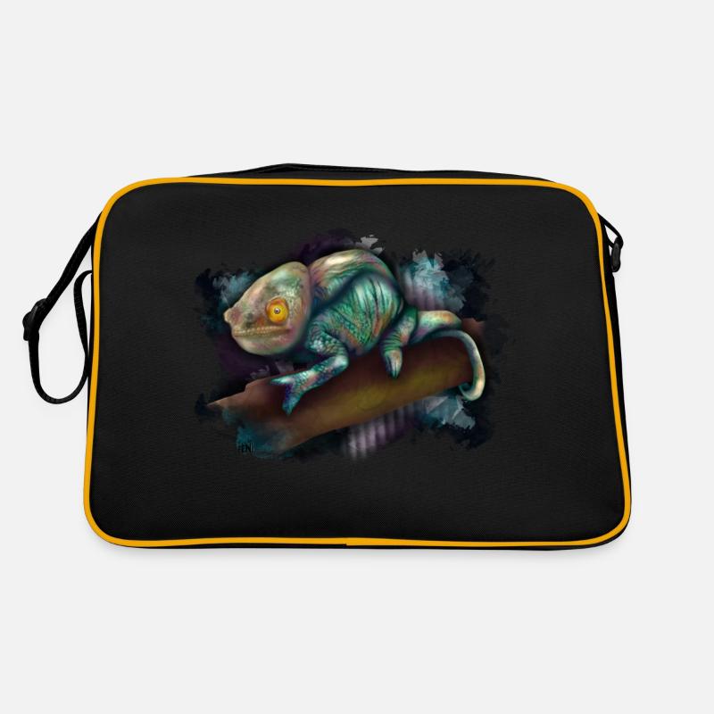 Chamäleon - Retro Tasche - Schwarz/Gold