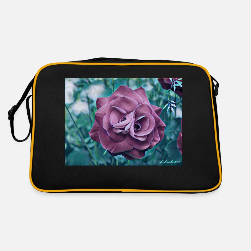 Rose - Retro Tasche - Schwarz/Gold