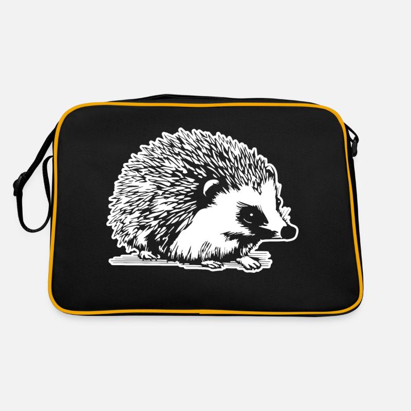 Igel Wald Stachelig Tier Retro Tasche