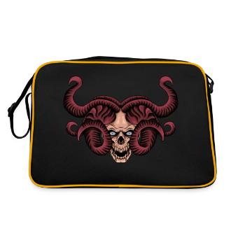 Kranich-Medusa - Retro Tasche - Schwarz/Gold - Hinten