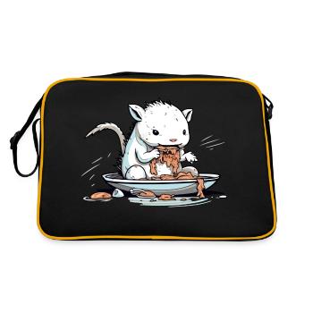 Axolotl noodle eater - Retro Bag - black/gold - Back