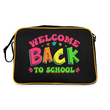 Welcome back to school, Schulbeginn Schulstart Fun - Retro Tasche - Schwarz/Gold - Hinten