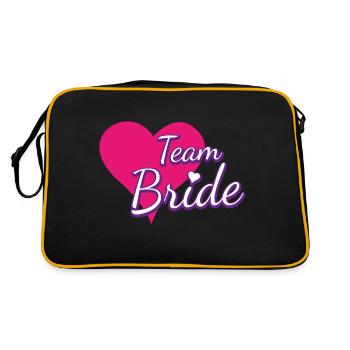 Team Bride Heart - Retro Bag - black/gold - Back