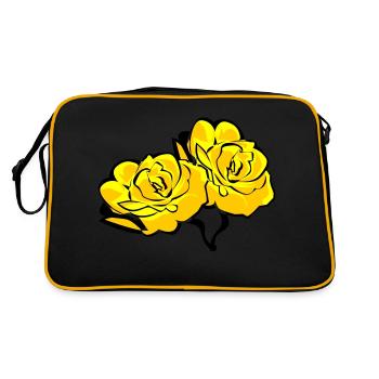 roses - Retro Tasche - Schwarz/Gold - Hinten