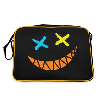 Lustiges Bild Witzig Humor Geschenkidee - Retro Tasche - Schwarz/Gold - Hinten