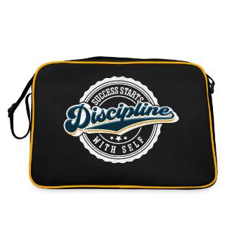 Erfolg beginnt mit Selbstdisziplin - Retro Tasche - Schwarz/Gold - Hinten