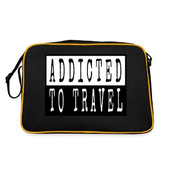 geek traveling backpacking attitude - Retro Tasche - Schwarz/Gold - Hinten