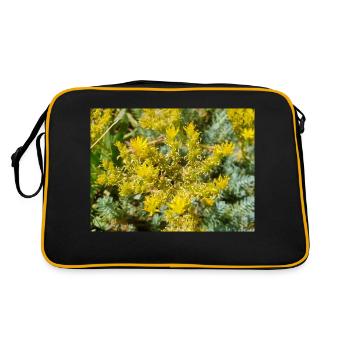 Goldmoos-Mauerpfeffer auch Moos-Mauerpfeffer Sedum acre - Retro Tasche - Schwarz/Gold - Hinten