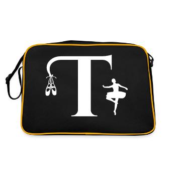 Letter t ballerina - Retro Bag - black/gold - Back