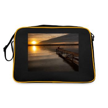 Sunset at Lake Ammersee - Retro Bag - black/gold - Back