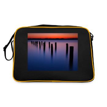 Evening atmosphere at Lake Starnberg - Retro Bag - black/gold - Back