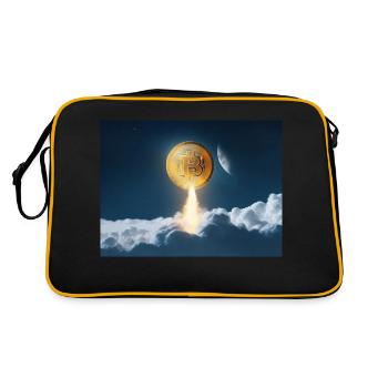 Le bitcoin s’envole vers la lune - Sac Retro - noir/or - Dos