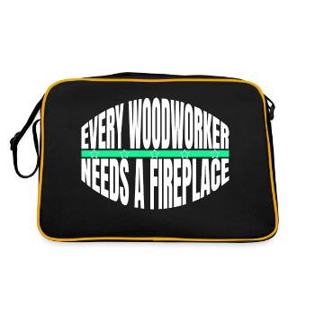 blague geek cadeau cadeau d’anniversaire les charpentiers - Sac Retro - noir/or - Dos
