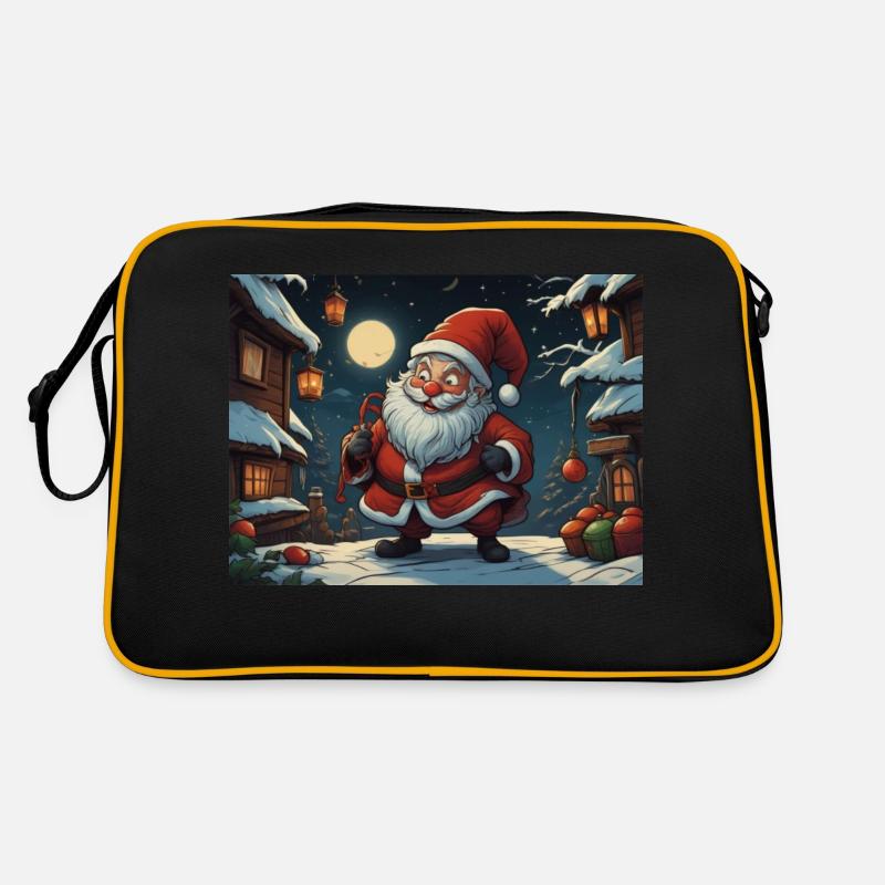 Weihnachtsmann - Retro Tasche - Schwarz/Gold