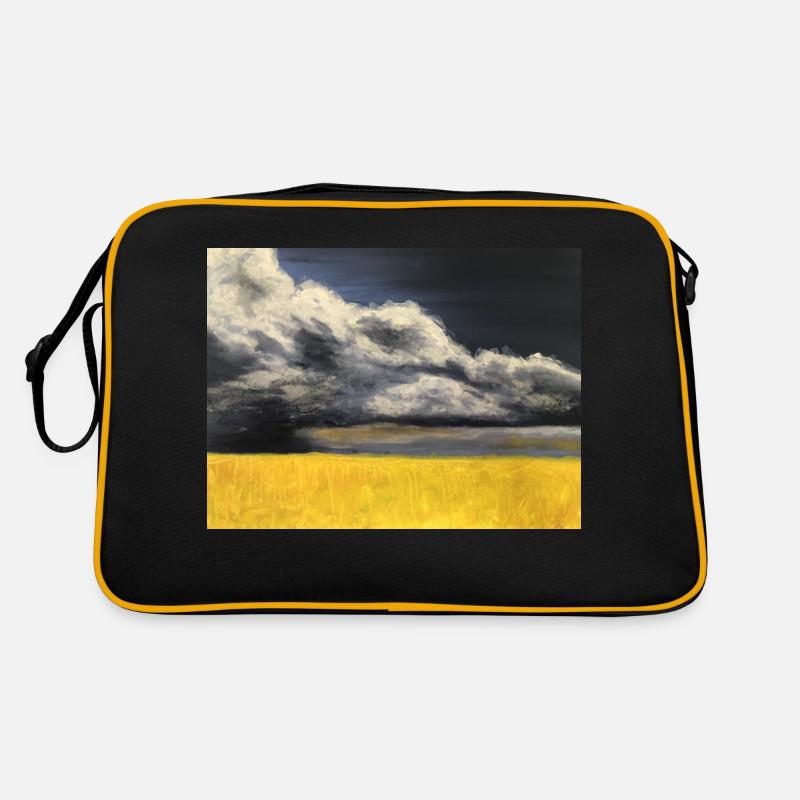 Rabsfeld vor Gewitterwolken Retro Tasche