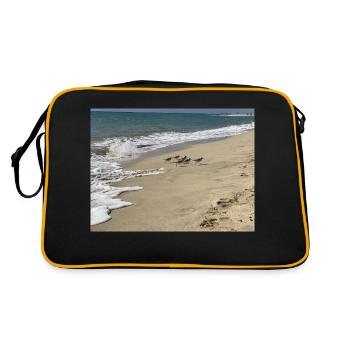 Run Bird run - Retro Tasche - Schwarz/Gold - Hinten