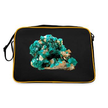Dioptas Mineral Copper Emerald Silicate Crystal - Retro Bag - black/gold - Back