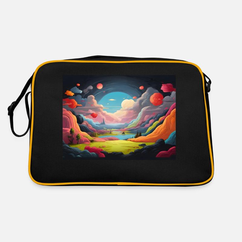 Bunte Landschaft Retro Tasche