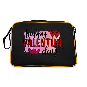 Aimez-moi la Saint-Valentin Joyeux Valentin Saint-Valentin - Sac Retro - noir/or - Dos