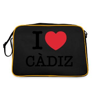 J’aime Cadix | Cadix | I Heart Cádiz | Espagne - Sac Retro - noir/or - Dos