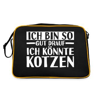 Je suis de si bonne humeur que je pourrais vomir - Sac Retro - noir/or - Dos